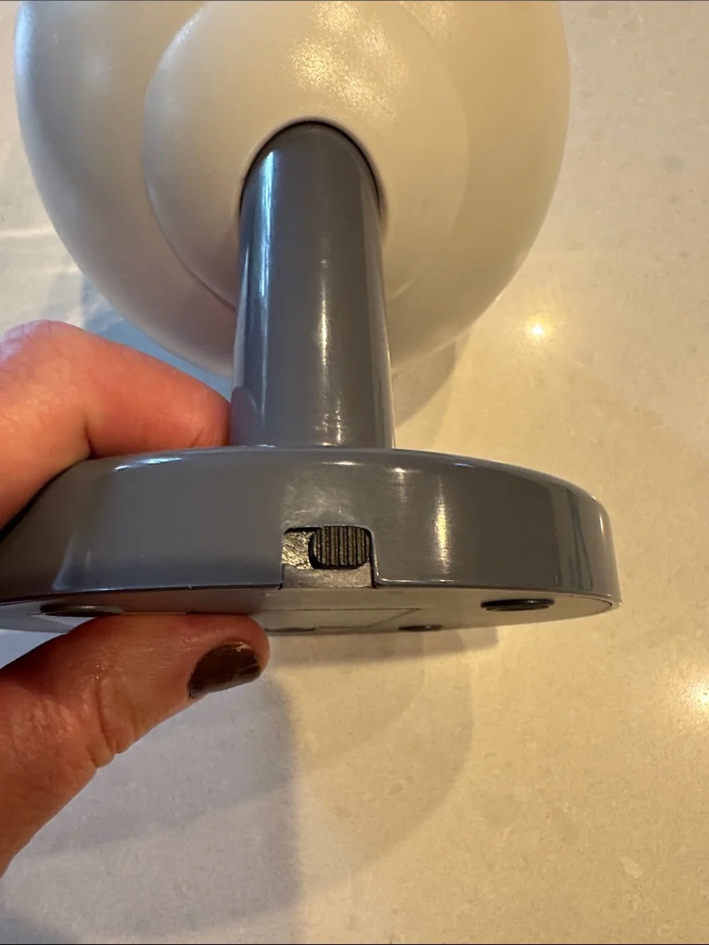 Brookstone Gray and Clear Egg-Shaped Candy treat nut Dispenser